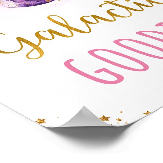 Poster Goodies Galactiques Espace Or Rose Anniversaire (Coin)