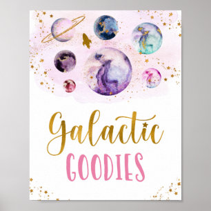 Poster Goodies Galactiques Galaxy Pink Gold Space Anniver