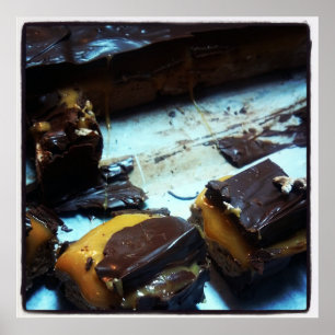 Poster Gooey Caramel, Marshmallow et bonbons au chocolat