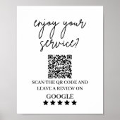 Poster Google Avis | Signal de code QR du lien d'examen p (Devant)