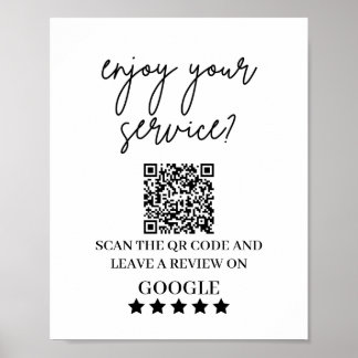 Poster Google Avis | Signal de code QR du lien d'examen p