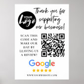 Poster Google Reviews Merci Logo Code QR (Devant)