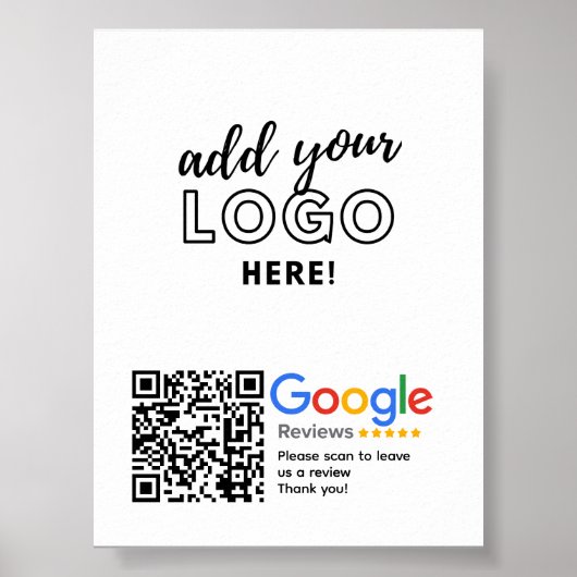 Poster GOOGLE REVIEWS QR code personnalisé (Devant)