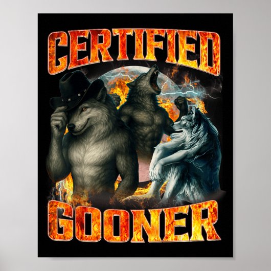 Poster Gooner certifié Wolf Mème de bootleg drôle Papa Pa (Devant)