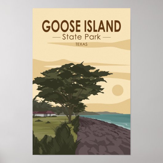 Poster Goose Island State Park Texas Vintage (Devant)