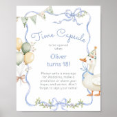 Poster Goose Time Capsule 1er Anniversaire Blue bow Poste (Devant)