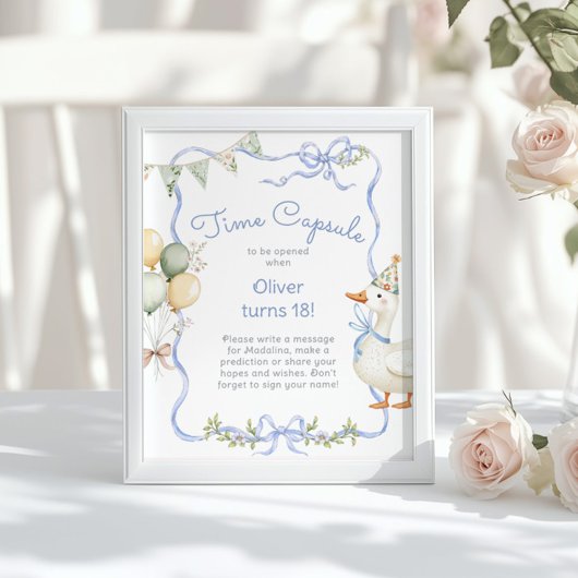 Poster Goose Time Capsule 1er Anniversaire Blue bow Poste