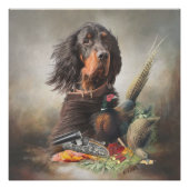 Poster Gordon setter avec faisans, Art (Devant)