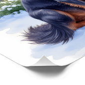 Poster Gordon Setter Snowy Lodge Santa Hat Christmas Art (Coin)