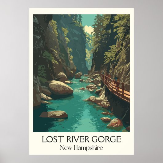 Poster Gorge de Lost River New Hampshire (Devant)
