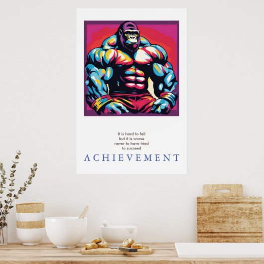 Poster Gorilla Bodybuilder motivation (Cuisine)