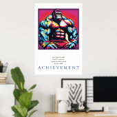 Poster Gorilla Bodybuilder motivation (Bureau à domicile)