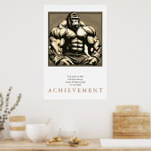 Poster Gorilla Bodybuilder Motivational Sepia (Cuisine)