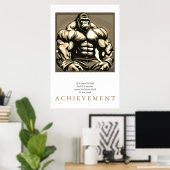 Poster Gorilla Bodybuilder Motivational Sepia (Bureau à domicile)