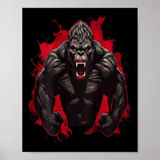 Poster Gorilla Bodybuilding Workprint Gym (Devant)
