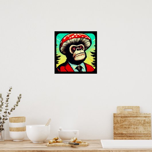 Poster Gorilla champignon (Cuisine)