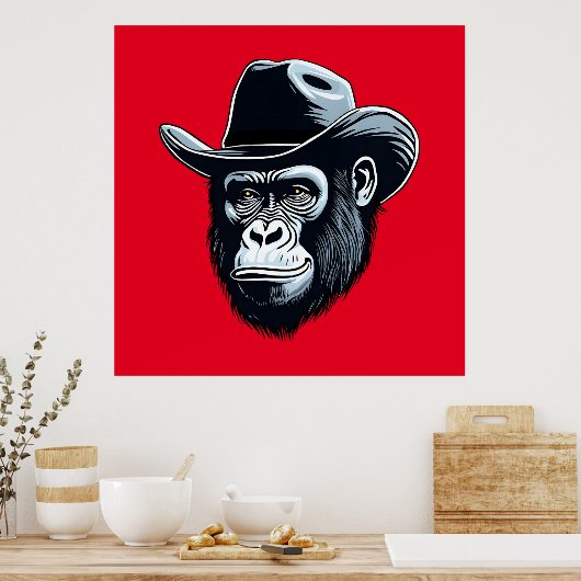 Poster Gorilla Cowboy (Cuisine)
