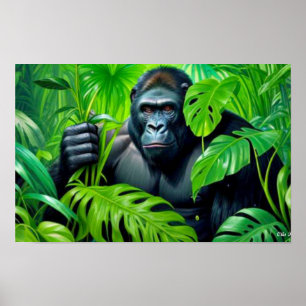 POSTER GORILLA DANS LA FORÊT DES PLUIES 6