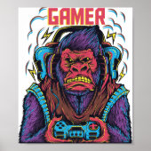Poster Gorilla Gamer (Devant)