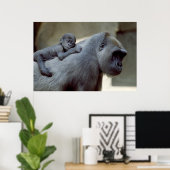 Poster Gorilla mère et bébé (Bureau à domicile)