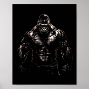 Poster Gorilla Monkey Gym Porter Bodybuilding Workbuildin