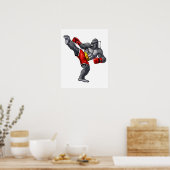 Poster Gorilla Muay Thai Fighter (Cuisine)