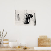 Poster Gorilla Pose (Cuisine)