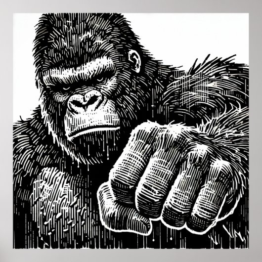 Poster Gorilla Silverback (Devant)