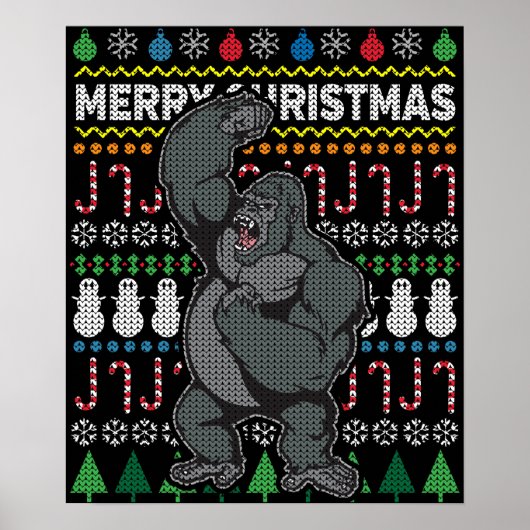 Poster Gorilla Ugly Sweat Christmas Sweat Wildlife Series (Devant)