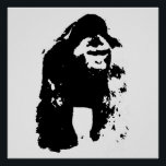 Poster Gorille d'art pop noir et blanc<br><div class="desc">Oeuvres et images d'animaux sauvages - Style Pop Art Moderne Animaux Images - Logiciel élégant Art</div>