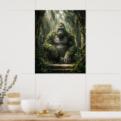 Poster Gorille de Pierre Art Monolithique Jungle (Cuisine)