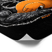 Poster Gorille drôle de Thanksgiving tenant une dinde Lgr (Coin)