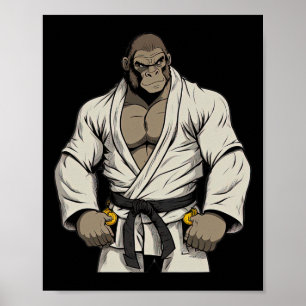 Poster Gorille En Keikogi - Karateka Japonais