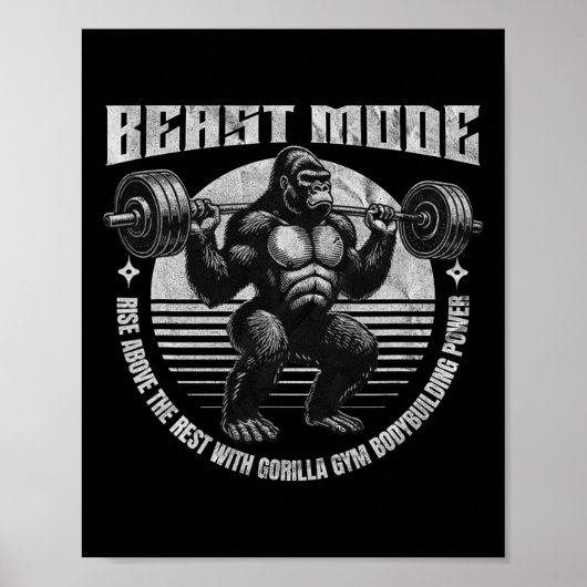 Poster Gorille soulève haltère - Forme physique  (Devant)