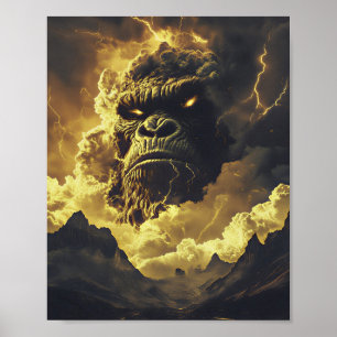 Poster Gorille Tonnerre de la Tempête Éternelle