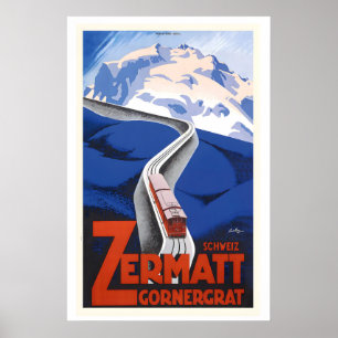 Poster Gornergrat Zermatt Suisse Voyage Vintage