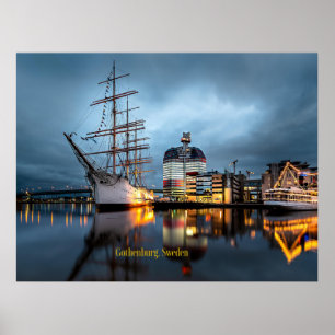 Poster Göteborg, Suède la nuit