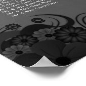 Poster Goth Black and Grey Mariage 15 Table Seating Chart (Coin)