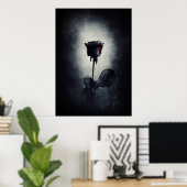 Poster Goth Black Rose Dripping Blood Macabre (Bureau à domicile)