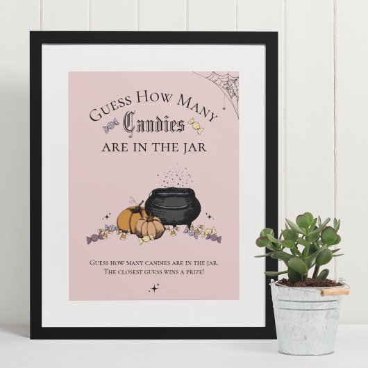 Poster Goth Devinez combien de bonbons Baby shower jeu