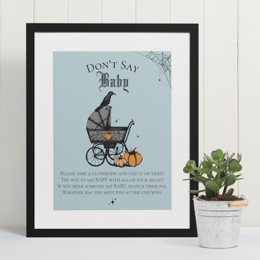Poster Goth Halloween Ne pas dire Baby Blue Shower Jeu