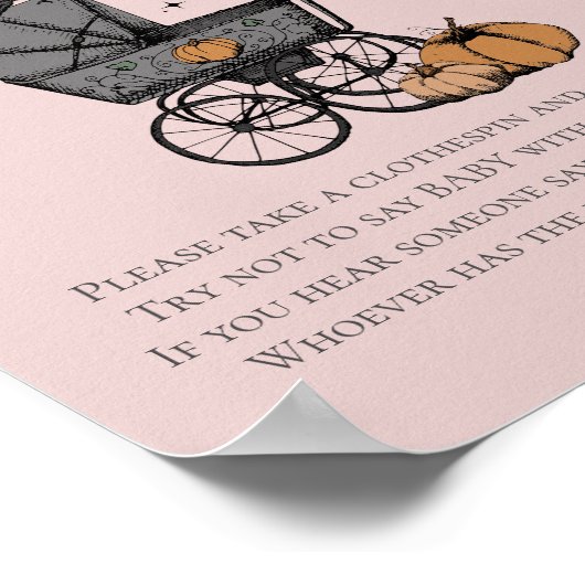 Poster Goth Halloween ne pas dire bébé rose douche jeu (Coin)