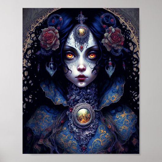Poster Goth Lady Imaginaire gothique Art (Devant)