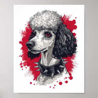 Poster Goth Poodle – Dark Aesthetic Dog