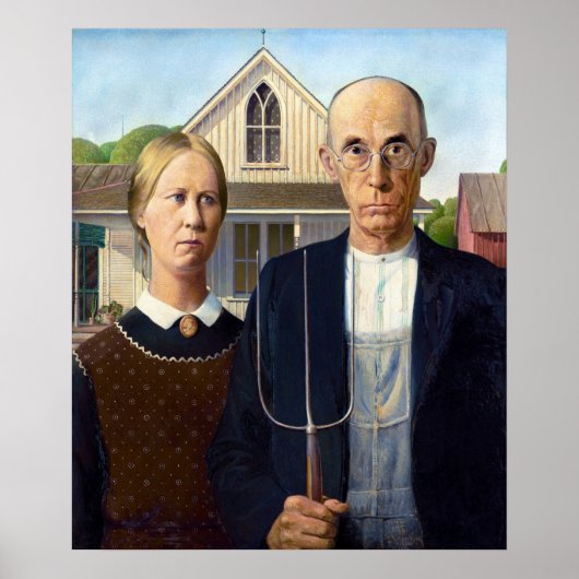 Poster Gothic américain de Grant Wood (Devant)
