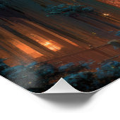 Poster Gothic Castle Under Aurora Fantasy Night Art (Coin)