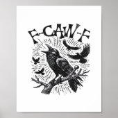 Poster Gothic Crow F-Caw-F Humor Funny Essential Retro Cl (Devant)