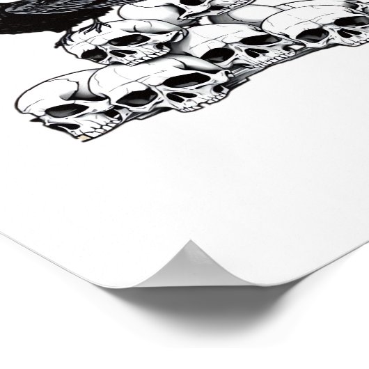 Poster Gothic Crow F Caw F Raven Skull Halloween Graphic (Coin)