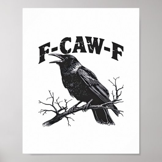 Poster Gothic Crow Humor F-Caw-F Funny Essential (Devant)