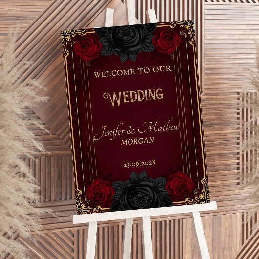 Poster Gothic Dark Romance Elegant Welcome Sign